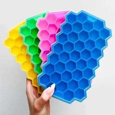 Imagem de Forma Gelo Silicone Colmeia Garrafa Com Tampa 37 Cavidades F