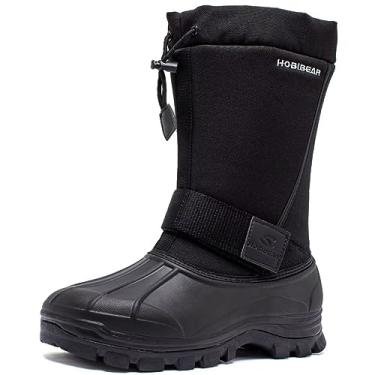 Imagem de HOBIBEAR Botas de neve masculinas de inverno | Isoladas à prova d'água, Preto, 40