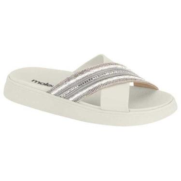 Imagem de Chinelo Flatform Multi Prata Branco Off Moleca 5469.138, 37