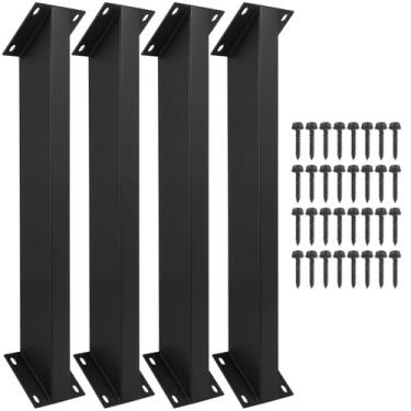 Imagem de 4 peças de suporte de ângulo de 45 graus, kit de pérgola de metal, kit de suporte de canto resistente, suporte de estruturas de madeira para gazebos, casas de árvores, cabanas e pátios, inclui