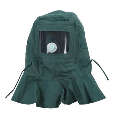 Imagem de Cocoarm Capuz de Jateamento de Areia Capacete de Areia Máscara de Jateador Com Tela Transparente Em PC Cordão Ajustável Tecido Oxford para Proteção contra Poeira Em Fábricas de Cimento