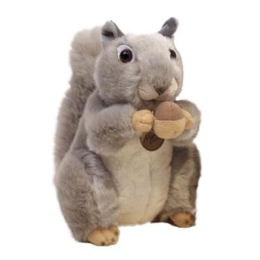 Imagem de Brinquedo de pelúcia, esquilo realista, animal de pelúcia macio de des