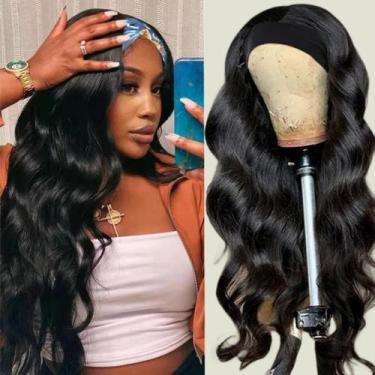 Imagem de Peruca com bandana Aailvmey Body Wave 100% cabelo humano brasileiro