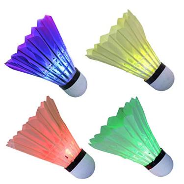Imagem de Bolas de Badminton LED Glow Birdies Iluminação para Atividades Esportivas Indoor com Ativação Um Botão Penna 4pcs