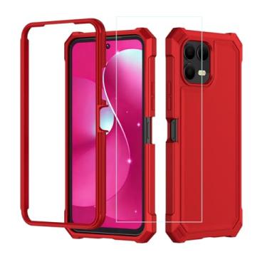 Imagem de Aulzaju for Revvl 8 Pro Case Front PC Back Soft TPU Bumper Full Body Design (Red, Revvl 8 Pro)