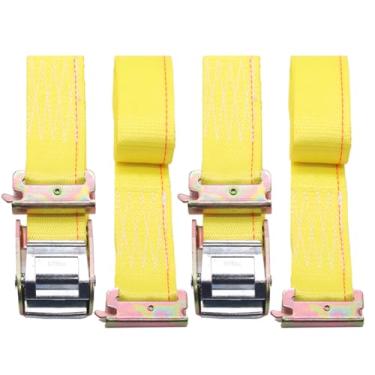 Imagem de Boxer Ferramenta (5.1 cm x 12') 2 pacotes Cam Buckle E-Track Correias logísticas Heavy Duty Yellow Staps E Track - 1,4 kg - E Track Straps
