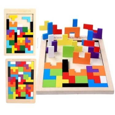 Imagem de Brinquedo Educativo de Madeira – Quebra-Cabeça Montessori Colorido Infantil, Jogo de Raciocínio Lógico, Encaixe de Peças, Coordenação Motora e Foco – Tabuleiro Puzzle Didático 5 6 7 8 9 anos