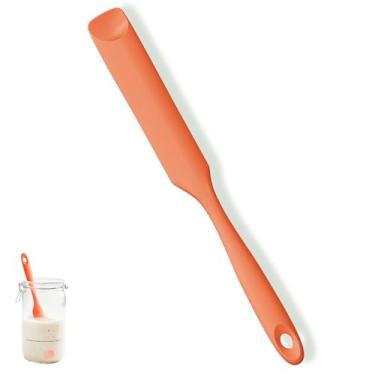 Imagem de U-Taste Espátula de silicone para iniciantes de massa fermentada: espalhador de geleia de grau alimentício longo, raspador de tigela resistente com ponta de colher flexível, ferramenta de mistura de