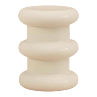 Imagem de FytStycale Mesa lateral para sofá, banquinho para trocar sapatos, pequeno otomano estilo nórdico creme para sala de jogos/casa, Bege Branco