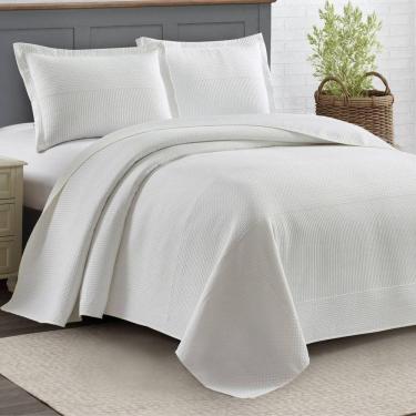 Imagem de Kit Cobre Leito King Eternity + 2 Porta Travesseiros Texturizado Branco Comfort