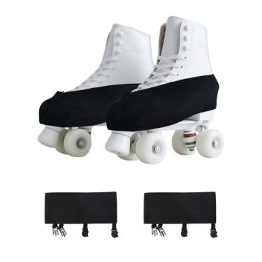 Imagem de LJHYSD Capas de patins, capas de botas de skate no gelo, capas de lâmina de skate laváveis para patinação artística e de velocidade, capas de sapatos de patinação fáceis para jovens e adultos (preto