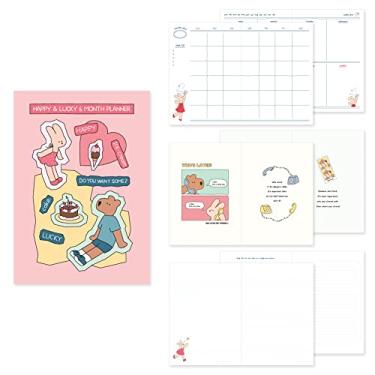 Imagem de Monolike B6 Happy and Lucky Diary - Agenda de sobremesas de 6 meses, agendador semanal e mensal, sem data, 128 x 182 mm