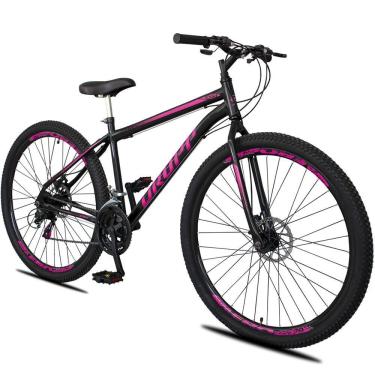 Imagem de Bicicleta Aro 29 Dropp Sport Aero Aço Carbono 21 Vel Marchas Freio A Disco - Preto e Rosa