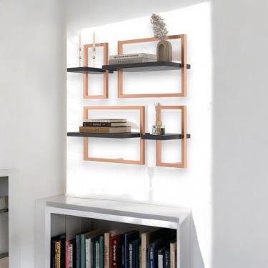 Imagem de Lego C- 4 Prateleiras Industrial Preto-cobre - Pleno