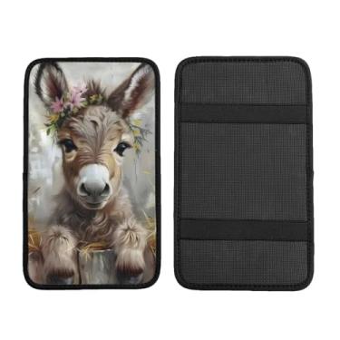 Imagem de Capa de console central de carro burro, protetor de capa de caixa de assento de braço, acessórios de decoração de carro confortáveis adequados para a maioria dos carros, veículos, SUV