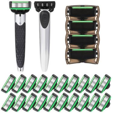 Imagem de Lâmina de barbear masculina descartável Wovnet, 7 lâminas, pele sensív