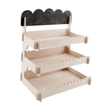 Imagem de Bothyi Expositor de Madeira com 3 Níveis E Grande Capacidade de Armazenamento para Lojas de Doces E Salgadinhos.