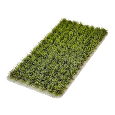 Imagem de KiBcsLic Tufo de grama artificial para maquetes, feito à mão, com 8 mm de altura, kit para decoração de terrenos em microescala, Luz Verde