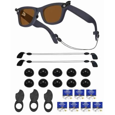 Imagem de Kit de acessórios para óculos inteligentes compatível com R.ayB.an/Oa.kley Me-ta Way.farer/Head.liner/Sky.ler, 3 peças de capa de privacidade para câmera, 10 almofadas de nariz, 2 peças de cordão