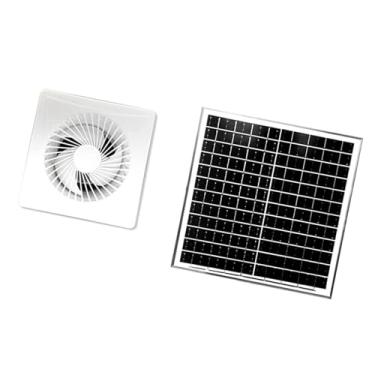 Imagem de Wswqop Ventilador de exaustão de teto movido a energia solar, operação silenciosa, acessórios profissionais eficientes de 12 V para galpão externo, casa para, White 8 Inch