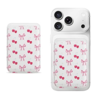 Imagem de Suporte de cartão magnético para iPhone, capa fina de couro PU, capa traseira para cartão, acessório de telefone fofo