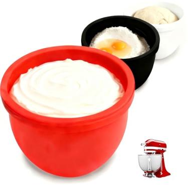 Imagem de Topcover Forros de tigela de silicone para cozinha, misturadores de forros de silicone para misturadores KitchenAid de cabeça inclinada de 5 Qt, acessórios de tigela misturadora e acessórios com