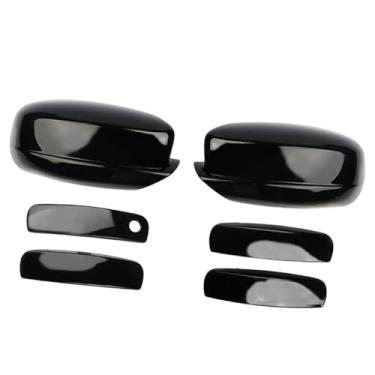 Imagem de RAGBUSCLE Capas de espelho retrovisor lateral, substituição de capas de maçaneta de porta de carro, acessório de tampas de espelho, compatível com Dodge Charger 2011-2024, preto brilhante, 2 conjuntos