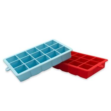 Imagem de Forma de Gelo em Silicone, 15 Compartimentos Retangulares, Capacidade 30ml por Cubo, Bandeja para Congelamento