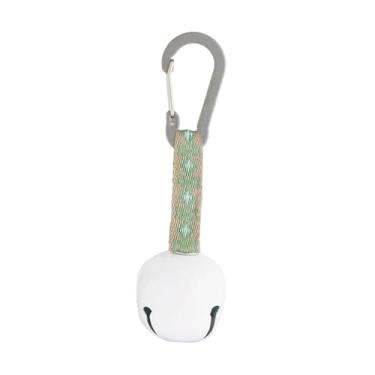 Imagem de menolana Mosquetão com sino de urso portátil para proteção, alerta sonoro e sobrevivência, ideal para esqui, camping, pesca e escalada, Branco