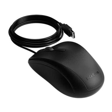 Imagem de Mouse Office com fio USB Intelbras 1000 Dpi Ambidestro Preto para Comp