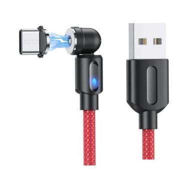 Imagem de Cabo Magnético Rotativo De 540 Graus Tipo C Micro USB Carregador De Te