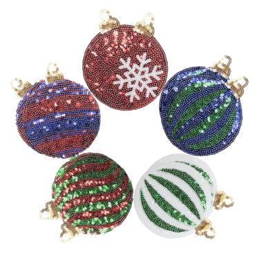 Imagem de Yalulu 10 peças de lantejoulas de Natal em remendos, remendos de pano bordados, aplique de costura, remendos de glitter para roupas de Natal, decoração de chapéu, faça você mesmo