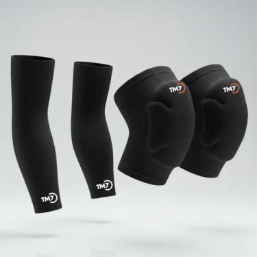 Imagem de Kit Vôlei Joelheira + Manguito Longo TM7 Proteção e Performance -, Pre