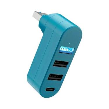 Imagem de Hub USB 3.0 De 4 Portas Rotativo Mini Divisor Para Computador Laptop M