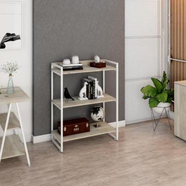 Imagem de Estante Kuadra 80X40X104cm C/03 Prateleiras Estrutura Branca - Compace