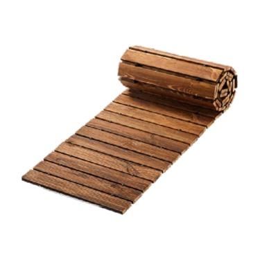 Imagem de Generic Caminho de jardim de madeira decorativo, reta e desdobrável, de tábuas para jardim, Marrom, Comprimento 8.01 Pés