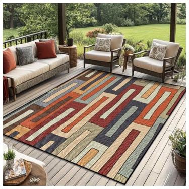 Imagem de SPXMQSS Tapete grande para ambientes externos, antiderrapante, fácil de limpar, resistente ao desgaste para varanda, deck, varanda, jardim, piquenique, cozinha, corredor A 140 x 200 cm