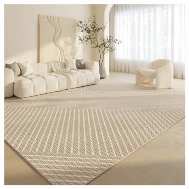 Imagem de SPXMQSS Tapetes de área laváveis à máquina, tapetes grandes para sala de estar, macios, antiderrapantes, para decoração de casa, escritório, casa, marrom claro