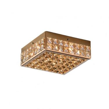 Imagem de Plafon 4 Luzes G9 25x25x7cm Windows Wdsg2204lg9pf Bronzearte Gold