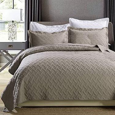 Imagem de SPXMQSS Conjuntos de edredom de tamanho completo, 3 peças de conjuntos de edredom queen tamanho queen suave saúde proteção ambiental longo algodão básico conjuntos de cama casal com 2 fronhas 50 * 70