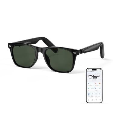 Imagem de Óculos de sol Bluetooth para homens/mulheres, tradutor de IA, vida útil da bateria 11H, lentes polarizadas, proteção UV, controle de voz, microfone e alto-falantes embutidos, óculos inteligentes para