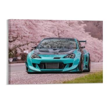 Imagem de SOLSA Pôster de carro Jdm carro brz flores de cerejeira rosa romântico parede estética pôsteres decoração de sala de parede impressões galeria sala decoração de parede para quarto sala de estar