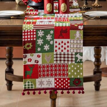 Imagem de Caminho de mesa de Natal decoração de mesa de jantar de Natal para decoração de festa em casa 33 x 180 centímetros