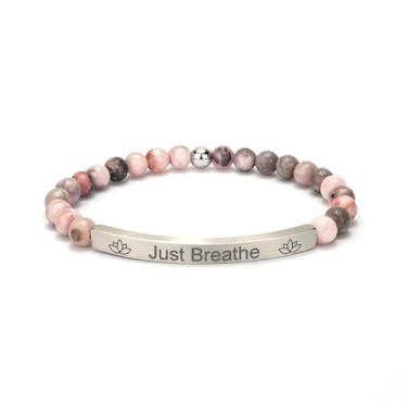 Imagem de cusurlove Pulseiras inspiradoras para mulheres, banhado a ouro 18 K, versículo bíblico cristão, joia de fé, presente religioso de oração de Jesus para mãe, irmã, amiga, Large, Aço inoxidável, Jaspe