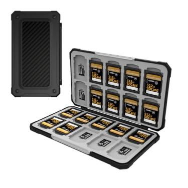 Imagem de Capa para cartão de memória com 40 compartimentos para 20 cartões micro SD SDXC SDHC TF e 20 cartões SD SDXC SDHC, suporte para cartão Anyskill SD possui um design portátil e compacto para fácil