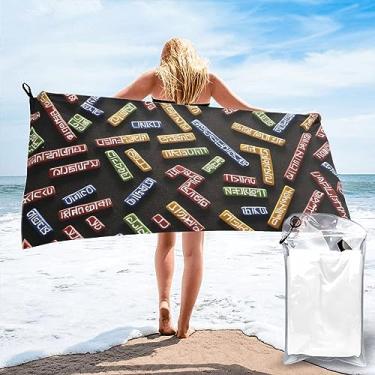 Imagem de Zeraoke Toalhas de praia de microfibra com estampa de barra em forma de runa, grande, toalha de praia de secagem rápida, toalhas de praia personalizadas super absorventes para adultos, toalha de praia