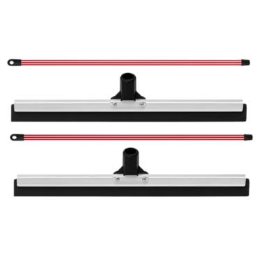 Imagem de 2 Rodos Profissional Duplo Alumínio 60cm Grande Reforçado com Cabo, EVA Flexível, Seca Rápido e Puxa Água, Limpeza Pesada Piso Frio/Porcelanato/Cerâmica/Azulejo, Multiuso Cozinha Área de Serviço