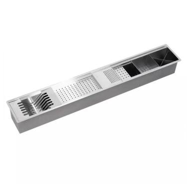 Imagem de Calha Canal Organizador Escorredor 123x19x14 Inox 304 Inovartte ICA02