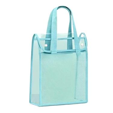 Imagem de Pasta Portátil Transparente À Prova D'água, Grande Capacidade, Bolsa de Documentos Expandível(Azul B)