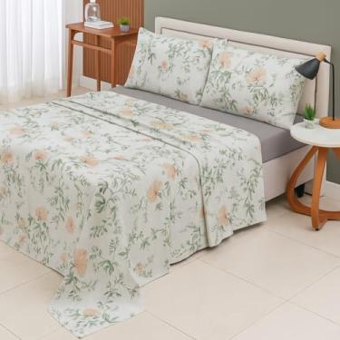 Imagem de RAVATEX, Jogo de Cama Casal Percal 200 Fios Estampado Toque Macio 04 Peças Supercal Laranja